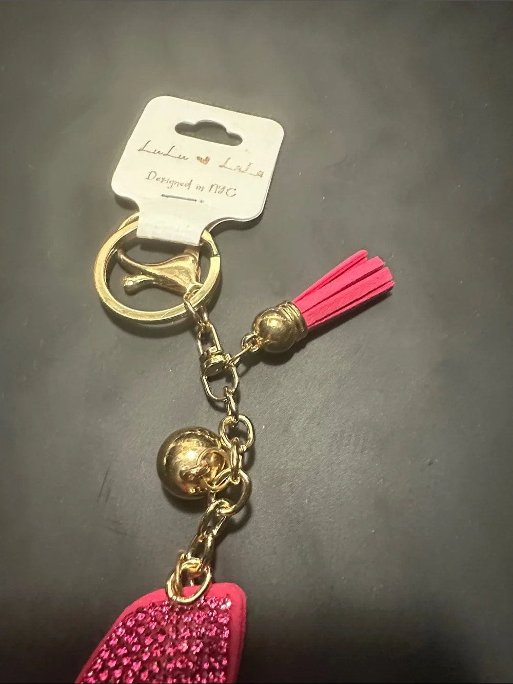 Pink Crystal High Heel Keychain Charm